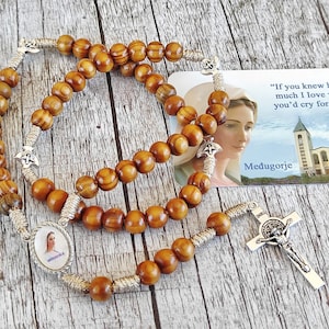 Rozenkrans Heilige Geest Olijfhout Uit Medjugorje Rozenkransen Heilige Benedictus Rozenkrans + Heilige cadeaukaart