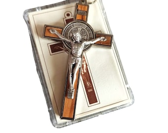 St Benedict cross Crucifix  necklace