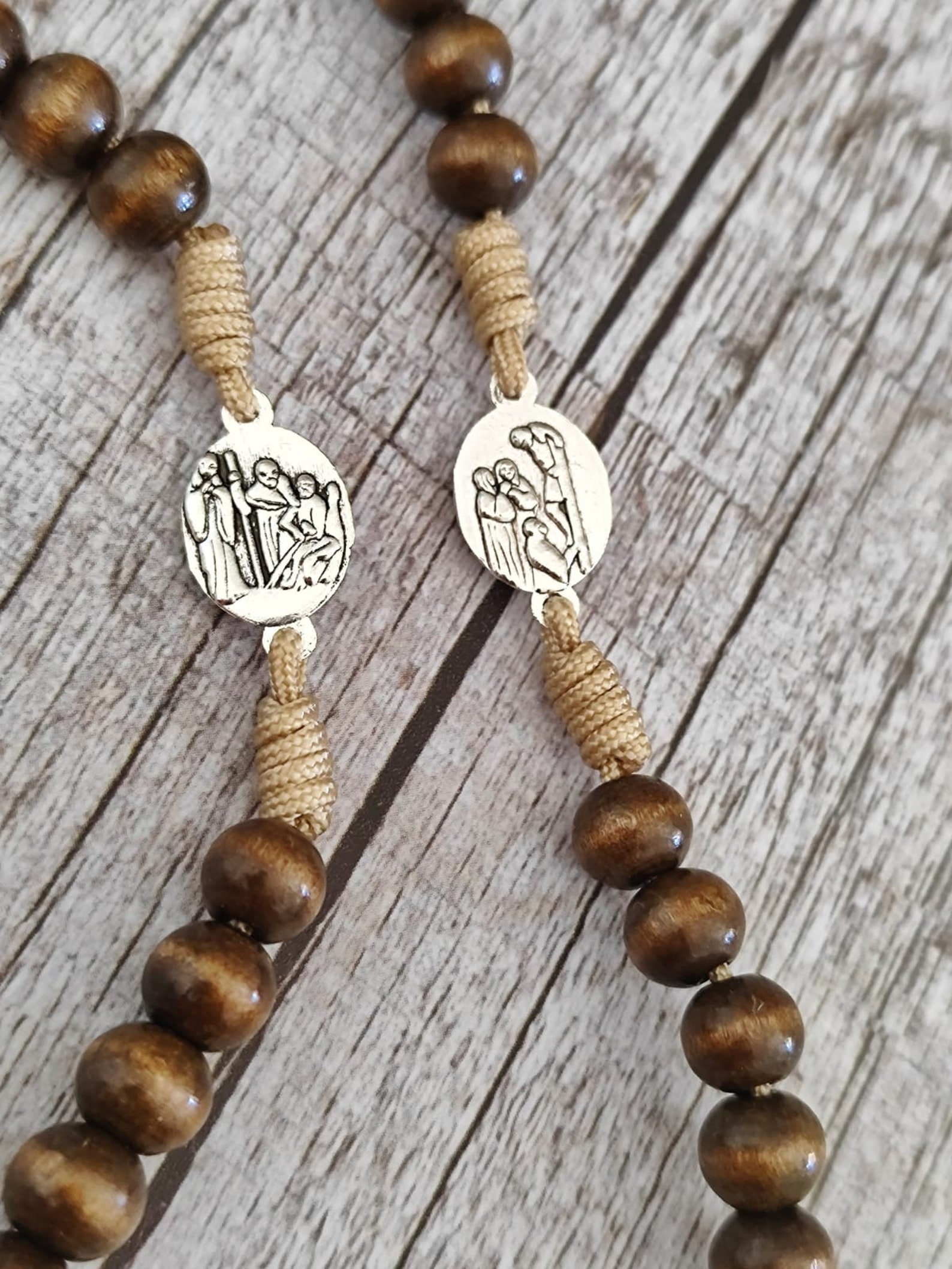 Servite Rosary Our Lady of the Seven Sorrows Wood Beads Mater Dolorosa ...