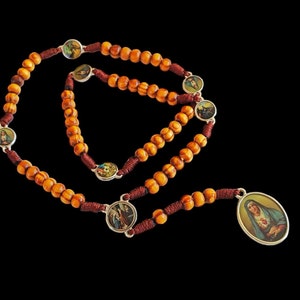 Seven Sorrows Rosary Our Lady  Olive wood Beads Mater Dolorosa