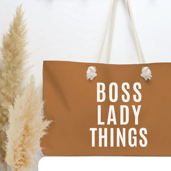 Boss Lady Things Canvas Tote Bag, Boss Appreciation Gift, Perfect Manager Gift, Supervisor Gift, Boss Christmas and Birthday Gift, Girl Boss