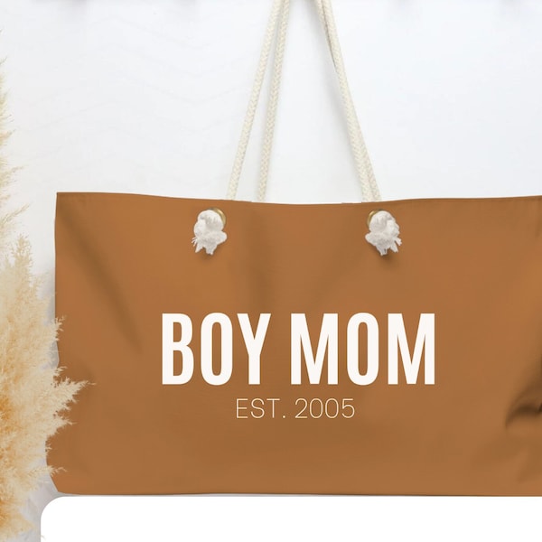 Gepersonaliseerde Boy Mom Tote Bag, perfect aangepast cadeau voor moeders van jongens