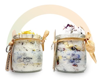 Moon Bath - Full Moon + New Moon Ritual Bath Salts, Clear Negative Energy, Auric Cleanse, Hydrating, Mental Wellness, Spiritual Divine Power