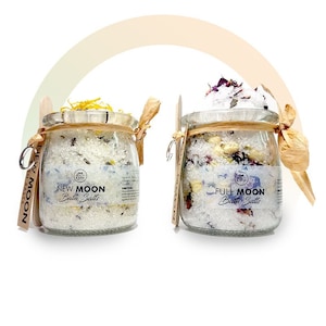 Moon Bath - Full Moon + New Moon Ritual Bath Salts, Clear Negative Energy, Auric Cleanse, Hydrating, Mental Wellness, Spiritual Divine Power