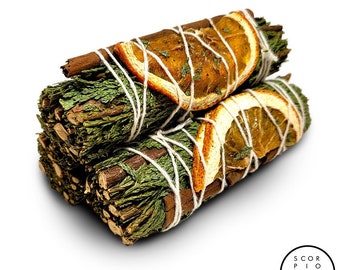 Bacchetta di Cedar Smudge: Cannella, Arancia e Salvia - 4 pollici