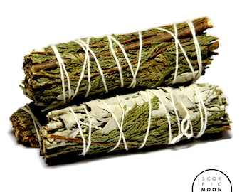 White Sage & Cedar Smudge Stick 4"