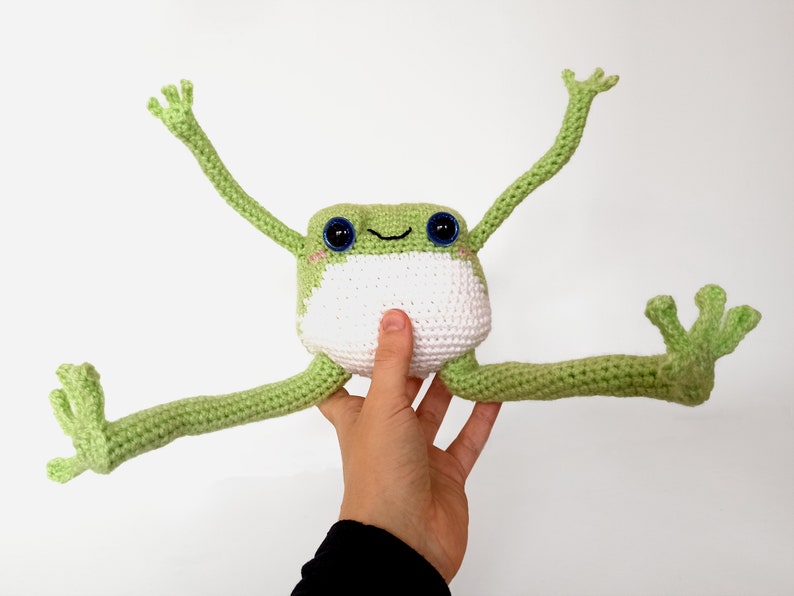 Lanky Frogue with Cute Butt - Crochet Frog Plushie | Handmade Toy Gift 