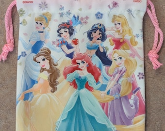 Drawstring Bag - Disney Princesses Drawstring Bag for Gift Wrapping, Storage, Travel