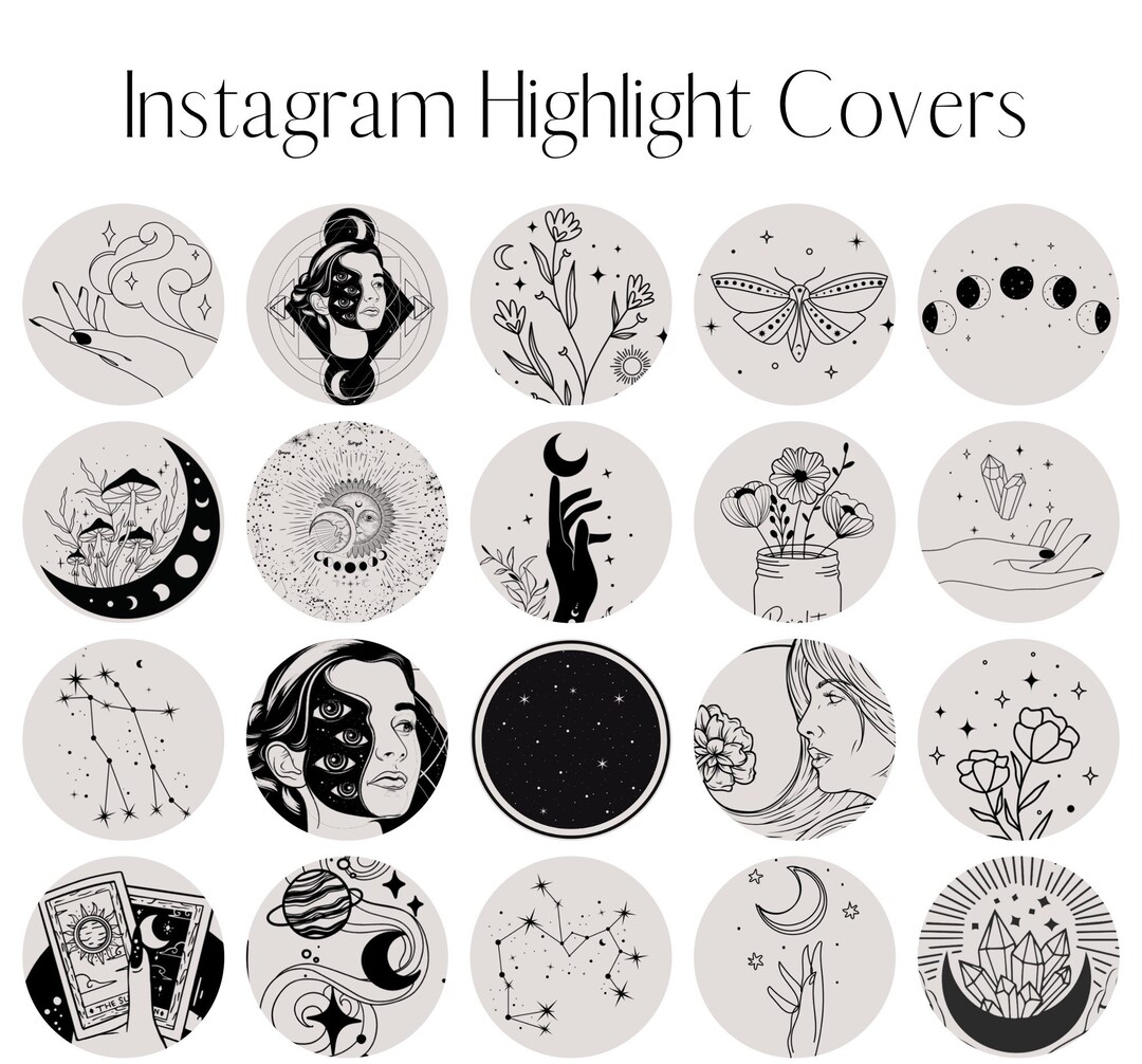 70 Celestial Instagram Highligt Covers Mystic and Zodiac Sign - Etsy