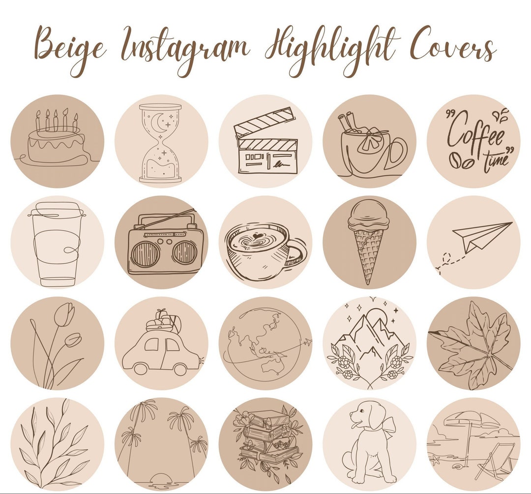 Aesthetic Beige Instagram Highlight Covers Cream IG - Etsy