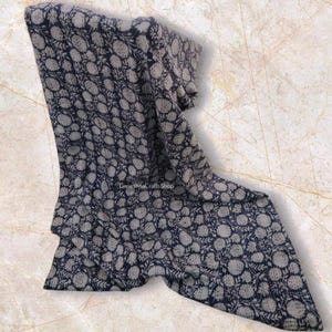 Indian Blue Print Floral Handmade Kantha Quilt Throw Reversible Coverlet Summer Bedding Quilt kantha