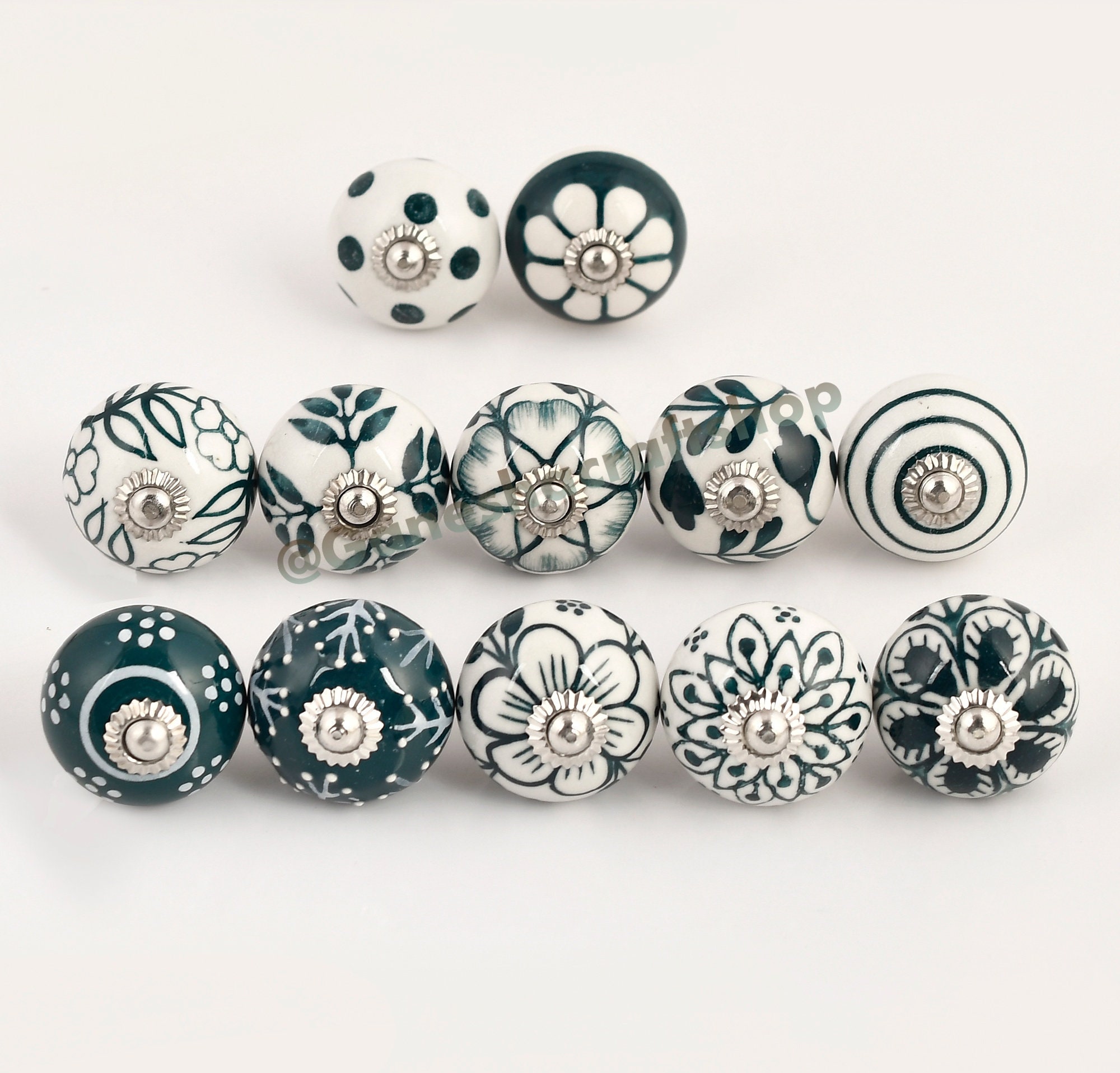 Indian Ceramic Door Knobs Pulls Handle Cabinet Dresser Hardware Knobs