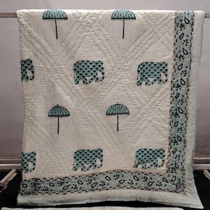 Quilt Razai Blanket New Printed Soft Indian Cotton Razai Coverlet Bedspread Blanket Comforter Razai