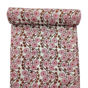 Floral Kantha Quilt Handblock Gedruckt Kantha Decke Baumwolle Kantha Tagesdecke Quilted Sofa Cover Summer Quilt