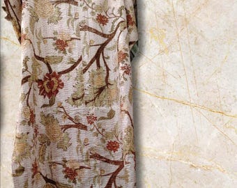 Handmade Cotton Kantha Quilt: Reversible Floral Bedspread Throw Blanket