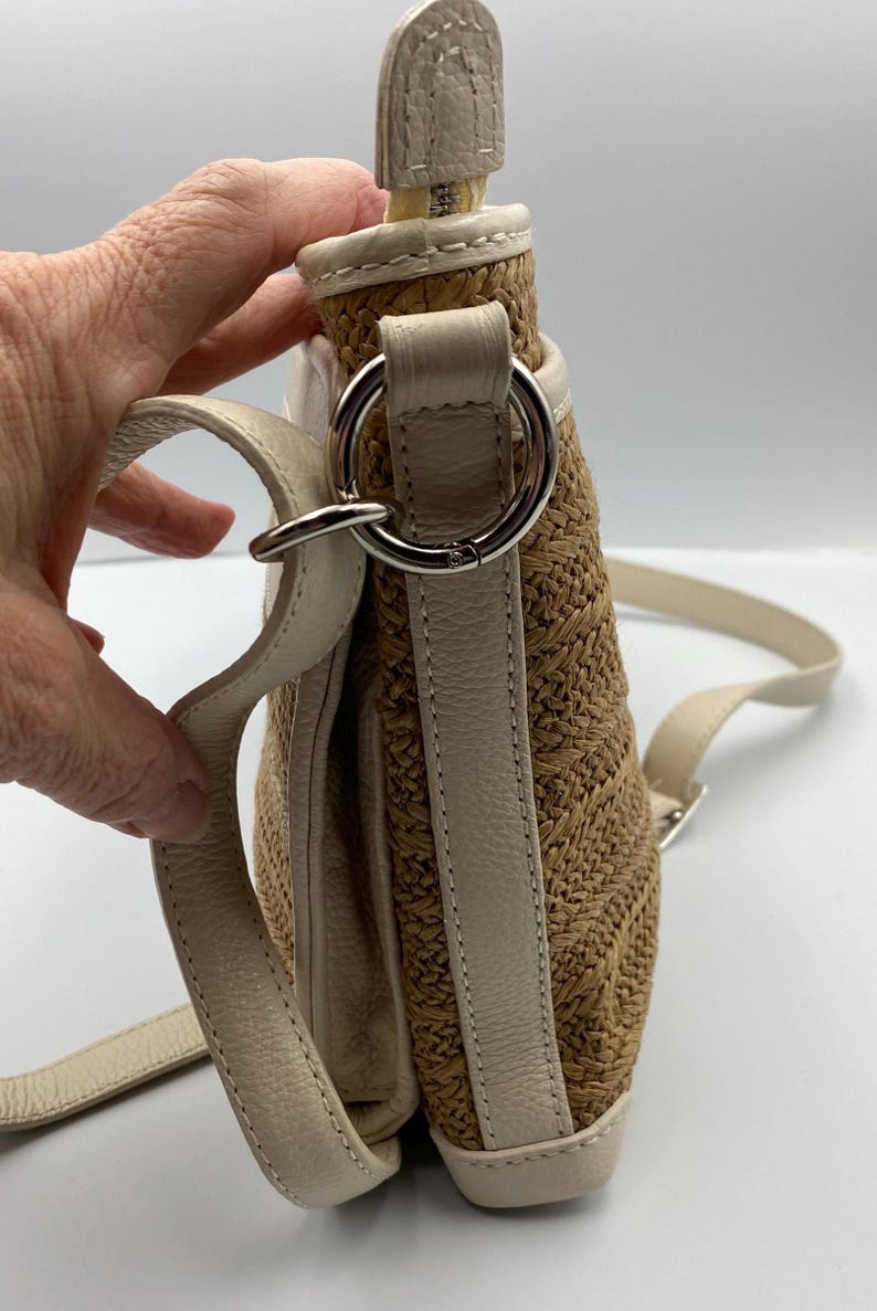 Brighton Brooklyn Organizer Crossbody Straw Leather Bag Purse image 11