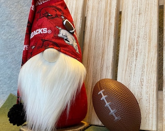 Arkansas Razorback Football Sports Gnome Bright Red