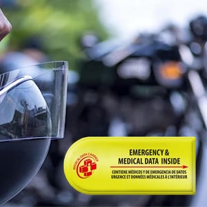 Medical Data Carrier - for Hard Hats / Motorcycle  Helmets / Backpacks and more. This Emergency ICE  information can SAVE your LIFE!