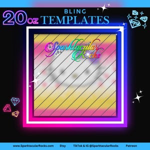 160# Rhinestone Tumbler Templat |  ss16 4mm | bling template | bling | 63 stones per row | 20 oz straight tumbler | rhinestone template