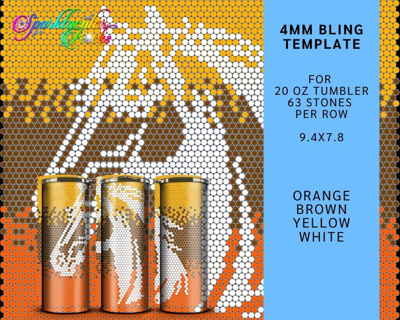 Horse Ombre Sunset Rhinestone Template: 4mm Bling Tumbler (digital ...