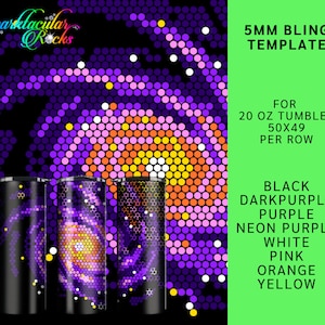328 galaxy space stars purple Rhinestones Templates | ss20 5mm | bling tumbler | bling | 50 stones per row | 20oz straight tumbler