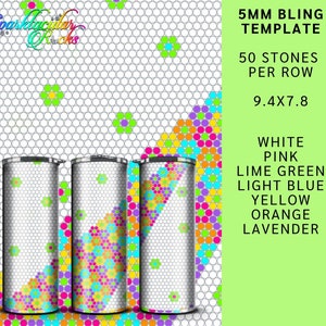 314 flower sun burst spring Bling Tumbler Template |  ss16 4mm | bling template | bling | 63 stones per row | 20 oz tumbler | rhinestone