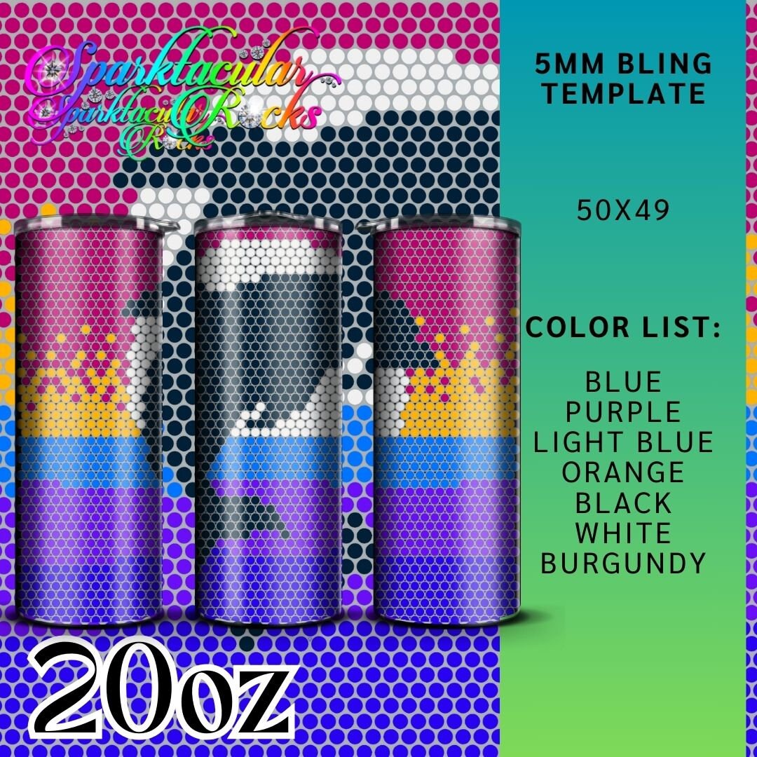 Dolphin Sunset Rhinestone Template: 5mm Bling Tumbler (digital Download ...