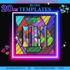 Sjabloon voor een 103 Shapes Bling drinkbeker: 4 mm strass-patroon (digitale download)