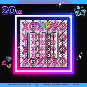 204# Rhinestone Pattern Template | SS20 5mm | 20oz Straight Tumbler | Bling Tumbler Design | SparktacularRocks | PNG