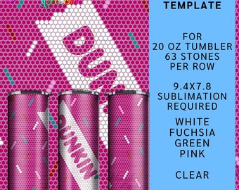 9# Rhinestone Tumbler Template |  ss16 4mm | bling template | bling | 63 stones per row | 20 oz straight tumbler | rhinestone template