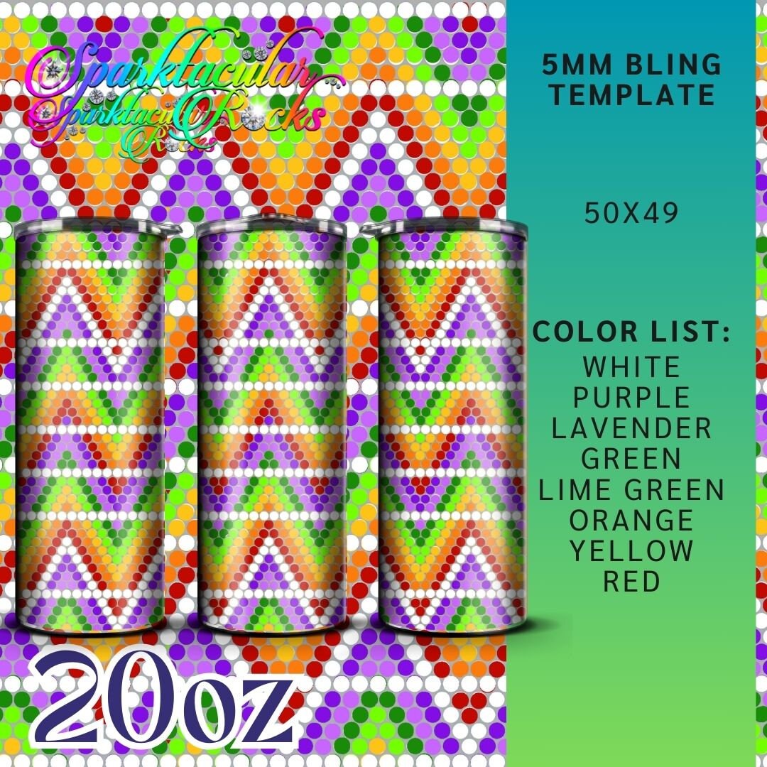 Zumba Rhinestone Template Zigzag Rhinestone Template for 20oz Tumbler (digital Download) - Etsy