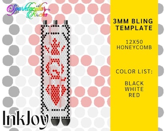 キング＆クイーン ハート カード ラインストーン テンプレート | ss10 3 mm | キラキラ タンブラー | キラキラ | インク ジョイ ペン