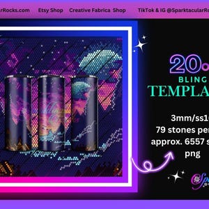 422 goodnight sky mountains moon | Rhinestones Tumbler Templates |  ss10 3mm | bling tumbler | bling | 20 oz straight tumbler | png template