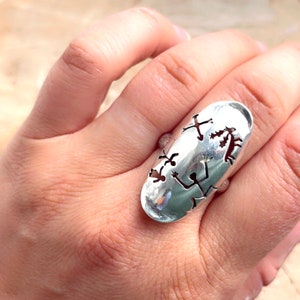 Ethnic Sterling silver ring, Tribal ring, Sterling silver ethnic ring, Wide tribal ring,  Tribal jewelry, Ethnic ring, Wiccan accessories