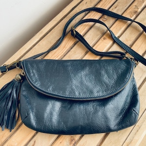 Leather Bag, Navy blue bag, Leather Crossbody bag, Bag for Women, Grey crossbody bag, Hippie bag, Leather purse, Peace Sign Boho Bag