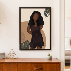 Purple Rain Lady Kunstdruck, Black Woman Art, Black Girl Wandkunst, druckbare Kunst, Afroamerikanische Wandkunst, Fashion Print, Sofort Download