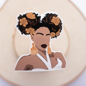 Buns Buns Sticker , Black Woman Sticker, Black Girl Sticker,For Black People, BLM Stickers, Black People, Black Owned, Black Gifts