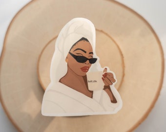 Soft Life  Sticker , Black Woman Sticker, Black Girl Sticker,For Black People, BLM Stickers, Black People, Black Owned, Black Gifts