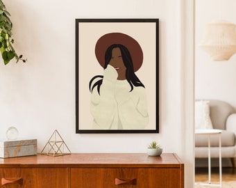 Dream.Plan.Do Kunstdruck, schwarze Frau, schwarze Mädchen Wandkunst, druckbare Kunst, afroamerikanische Wandkunst, Modedruck, Sofort Download
