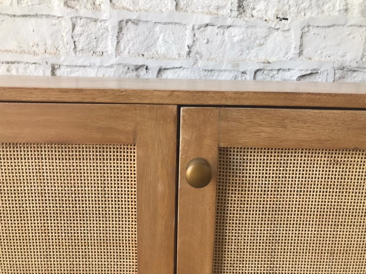 Rattan Cane Farmhouse Media Console TV Stand Etsy UK