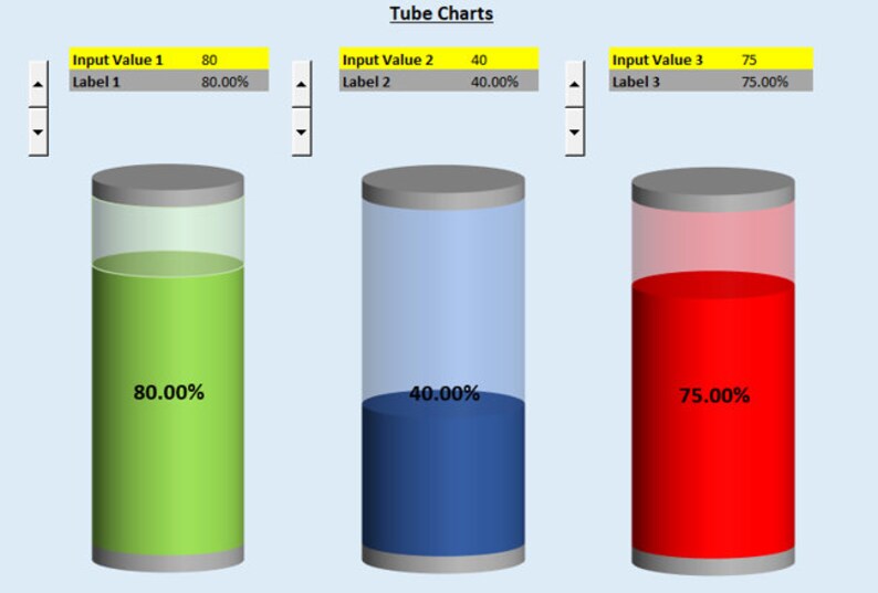 MS Excel Tube / Cylinder Chart Template Etsy Canada
