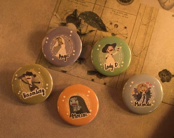 Resident Evil 8 Puppet Button Pins | Angie, Lady Dimitrescu, Miranda, Heisenberg, Moreau