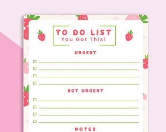 Strawberry Sweetness Notepad | Memopad | 50 Sheets