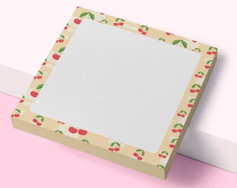 Sweet Cherry | 50 Sheets | Fun & Functional Desk Accessory | Cute Stationery Gift