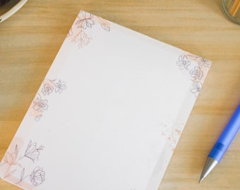 Delicate Flower Memo Notepad | Memopad | 50 Sheets