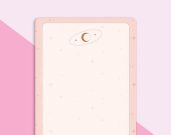 Gold Moon Memo Notepad | Cute Kawaii Stationery with 50 Sheets