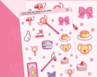 I call upon the power of my star! Sticker Sheet | Sakura Planner for Bullet Journal Notebook or Scrapbook