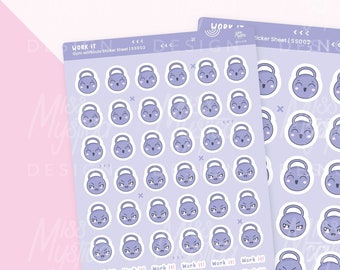 Gym Workouts Sticker Sheet | For Planners Bullet Journal Notebook or Scrapbook