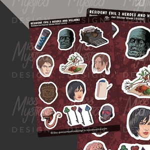 RE 2 Heroes and Villains | Sticker Sheet