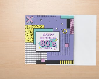 80's Baby Birthday Greeting Card